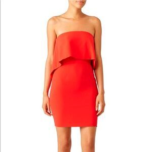 Jay Godfrey Red Viola‎ strapless Dress Sz 0 wedding party birthday